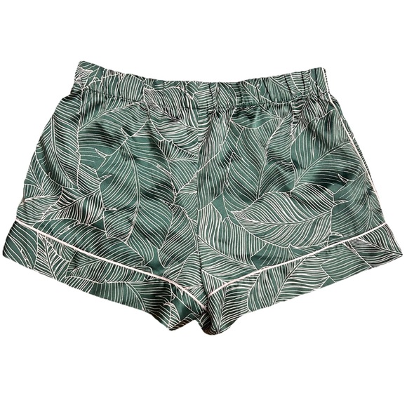 Victoria's Secret Other - Victoria Secret | Green Palm Leaf Satin Pajama Shorts | Sz S